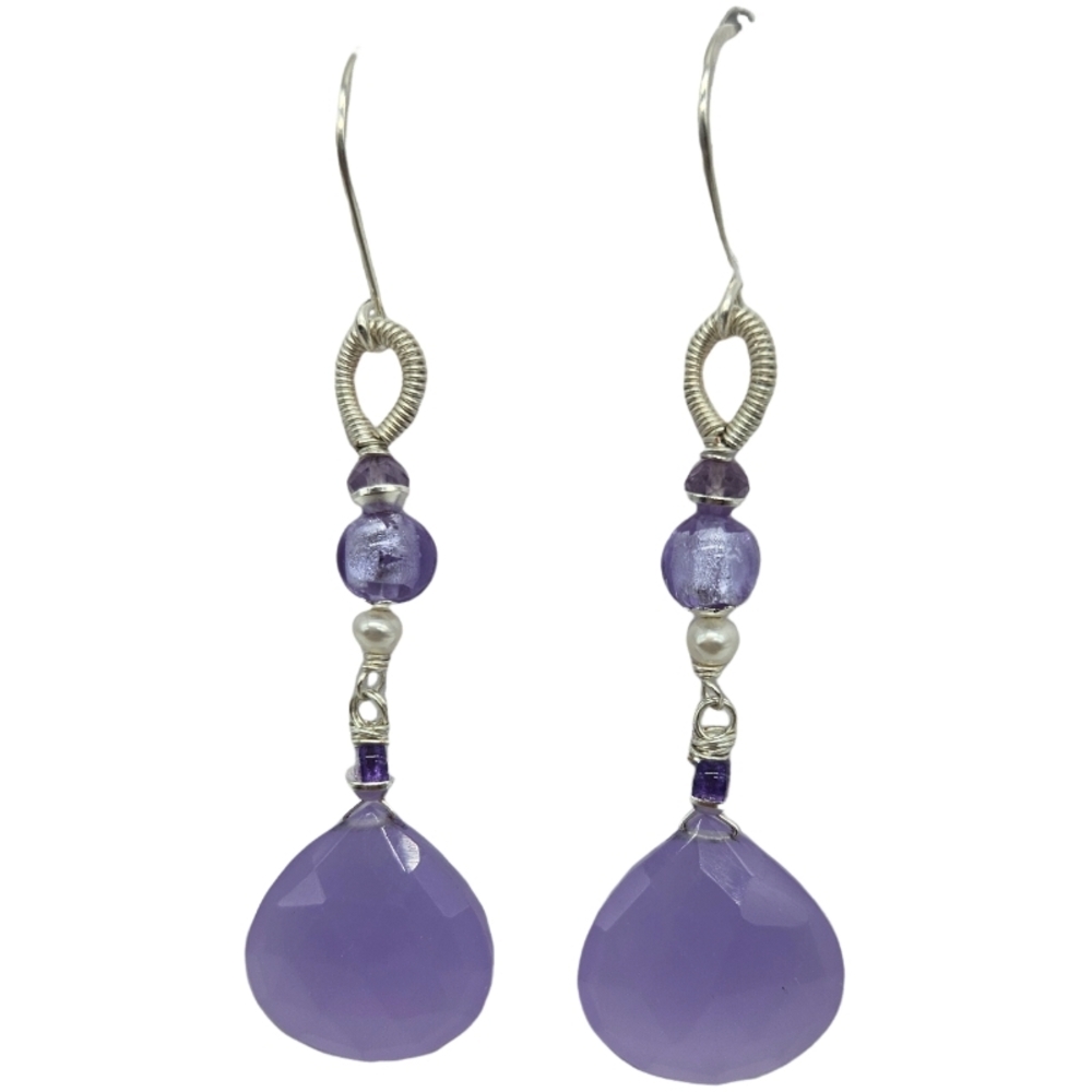 💎Elegant Purple Drop Earrings NWOT